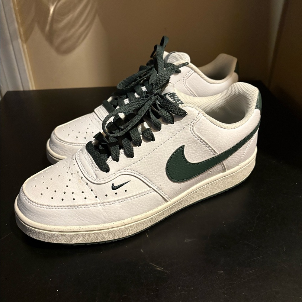 Nike White and Dark Green Sneakers